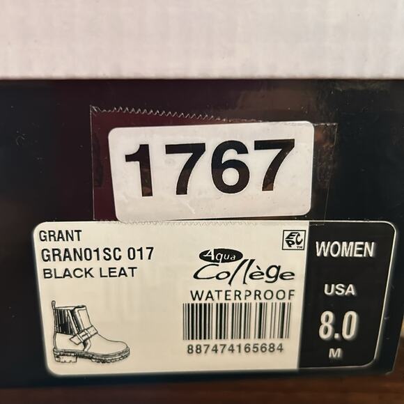 Aqua College Waterproof Leather Lug Sole Urban Street Moto Ankle Boots NEW 8 - Picture 10 of 10